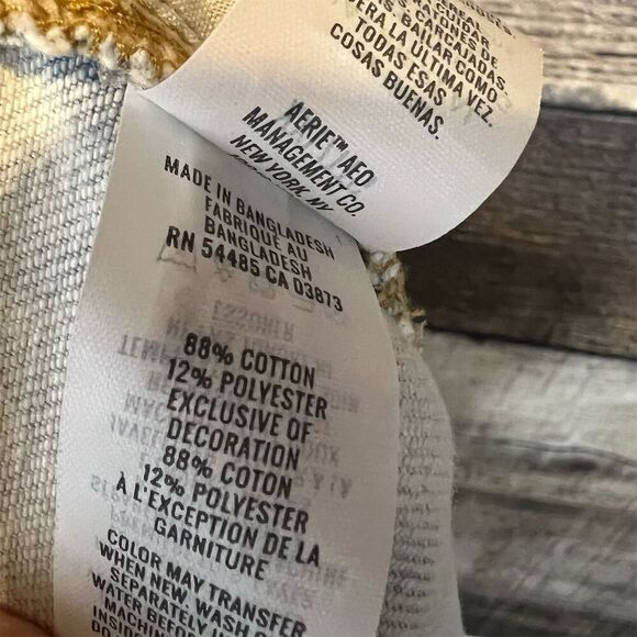 NWT Aerie Women's Embroidered Boho Denim Cutoff Shorts Blue Size XXL - Picture 7 of 7